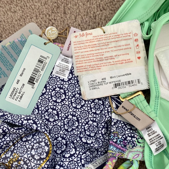 Luli Fama Cosita Buena Fringe Plunge Push Up Top And Dynasty Full Bottom Size XS - Picture 13 of 15